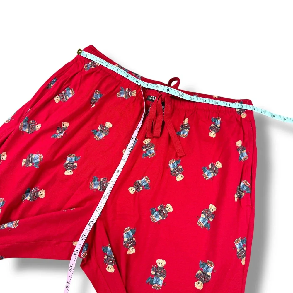 Polo Ralph Lauren Mens Polo Bear Cotton Pajama Pant Size‎ Large L Red